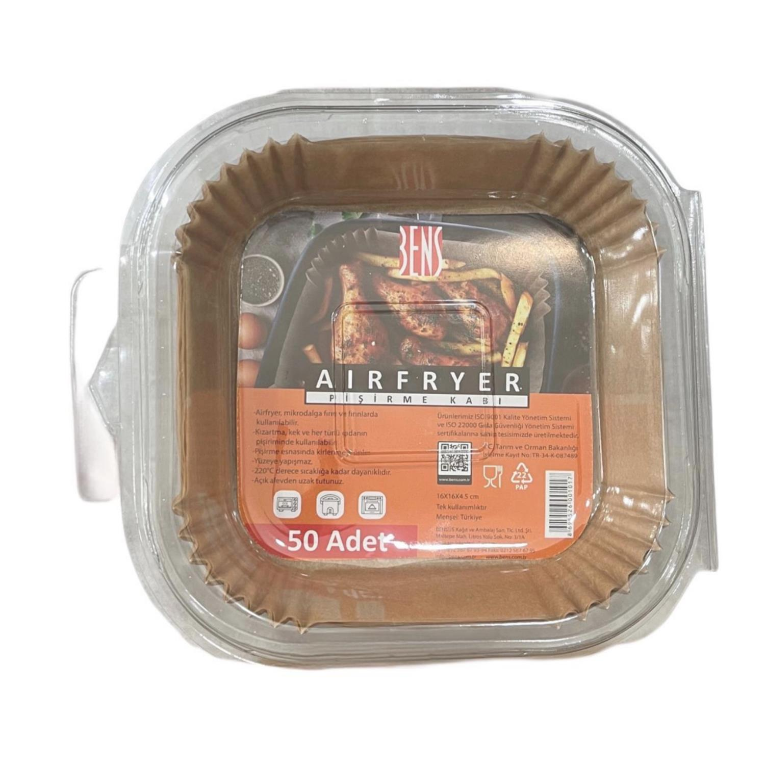 Aırfryer Pişirme Kağıdı 16x16x4,5cm 50'li paket
