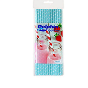 Kağıt Pipet Mavi Puantiyeli 25''li