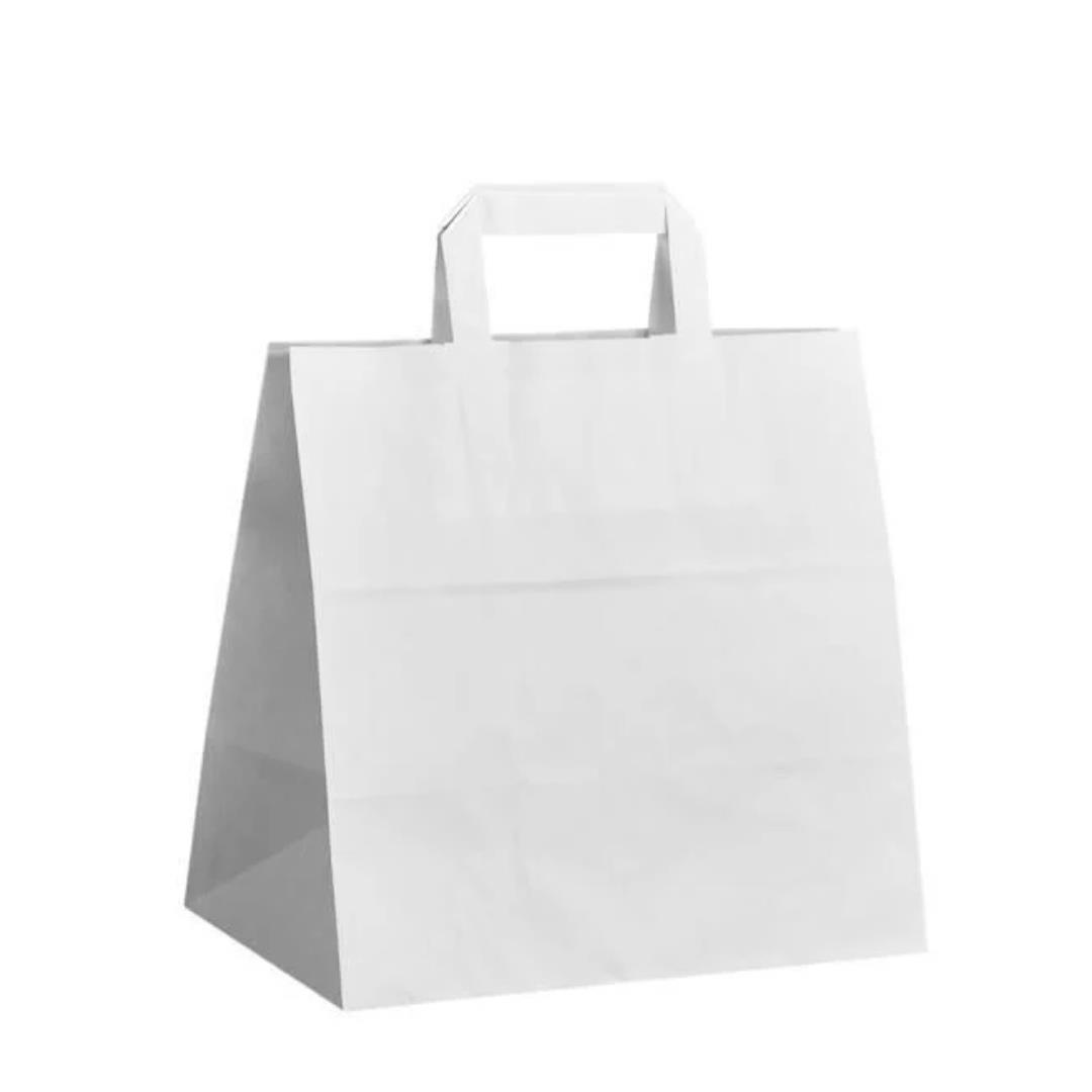 Kraft İçten Saplı Çanta 27x29x16 Beyaz