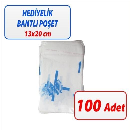 Hediyelik Bantlı  Poşet Sedef  13x20cm