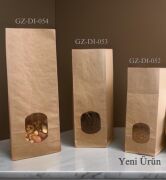 Kraft Pencereli Dipli Torba M-8x25x5cm