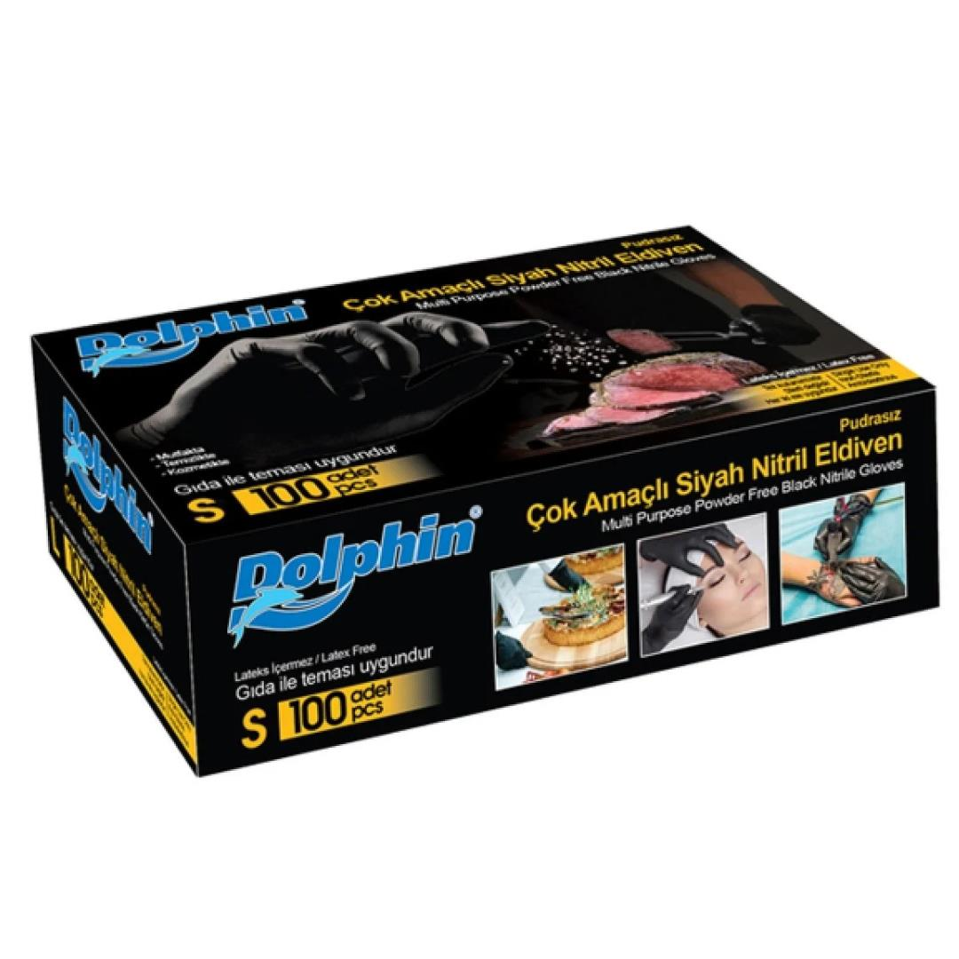 Çok Amaçlı Siyah Nitril Eldiven Small 100adet