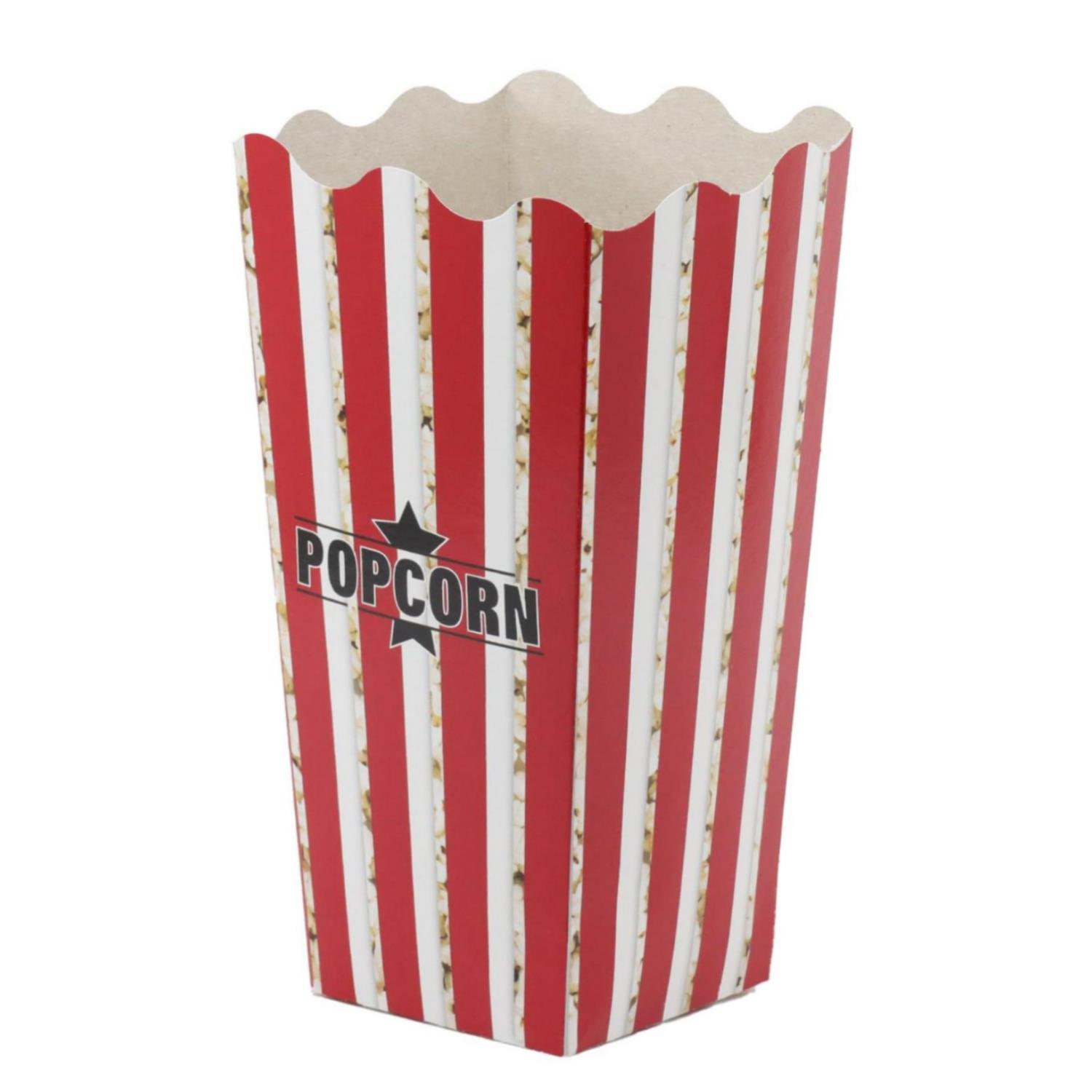 Popcorn Kutusu Kırmızı Beyaz Çizgili Orta Büyük