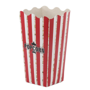 Popcorn Kutusu Kırmızı Beyaz Çizgili Orta Büyük