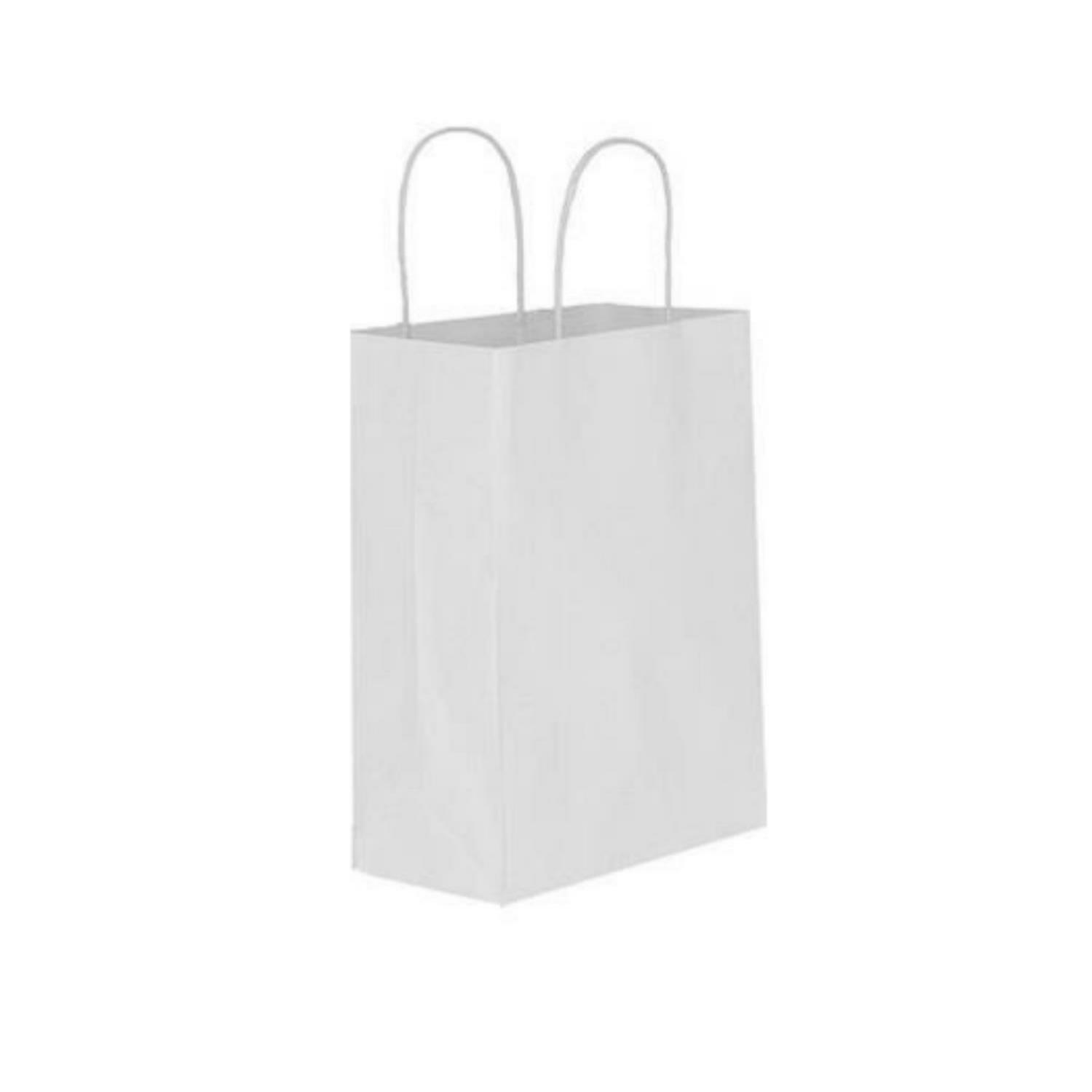 Kraft Burgu Saplı Çanta Beyaz 19x24x10cm