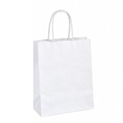 Kraft Burgu Saplı Çanta Beyaz 19x24x10cm