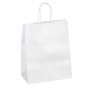 Kraft Burgu Saplı Beyaz Çanta 25x31x10cm