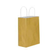 Burgu Saplı Gold Kağıt Çanta 15x20x8cm