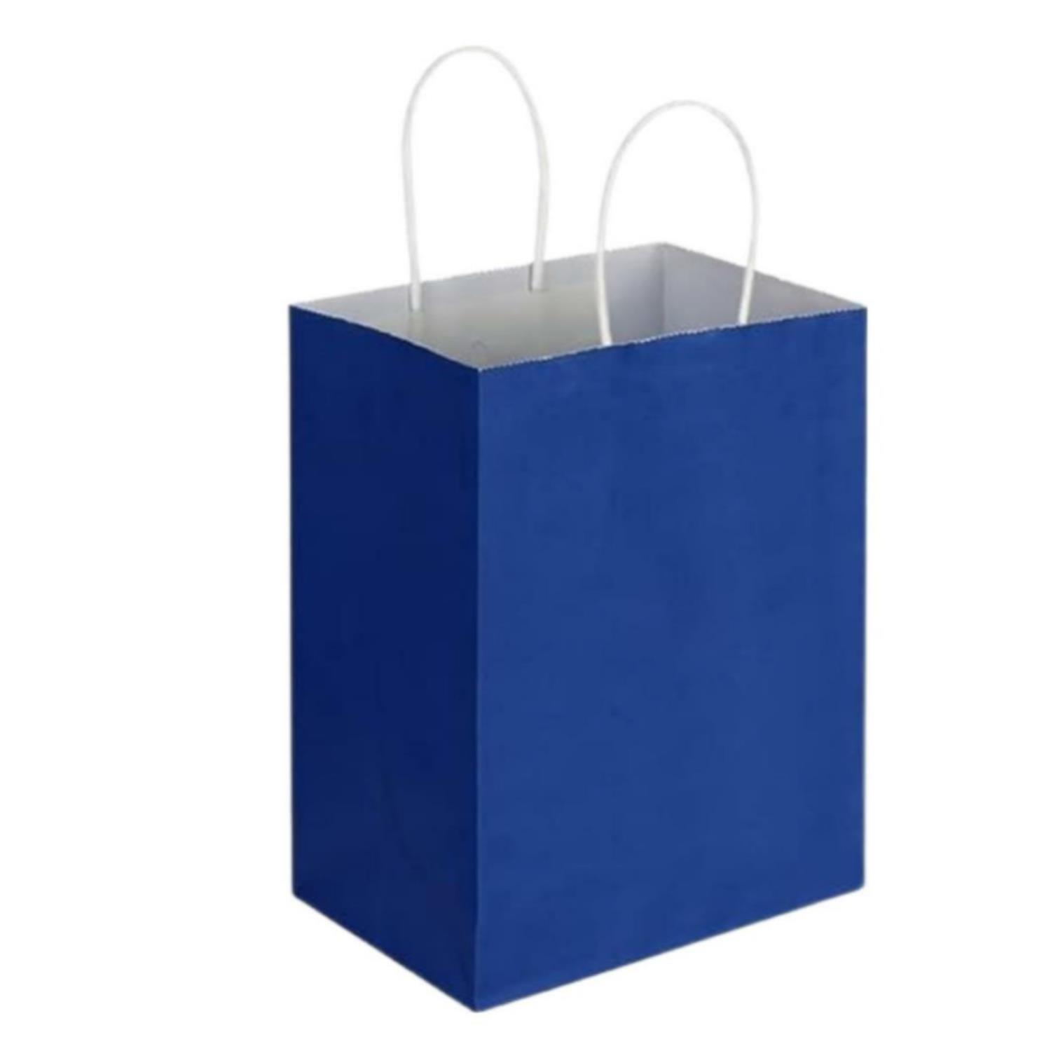 Kraft Burgu Saplı Çanta Lacivert 25x31x12cm