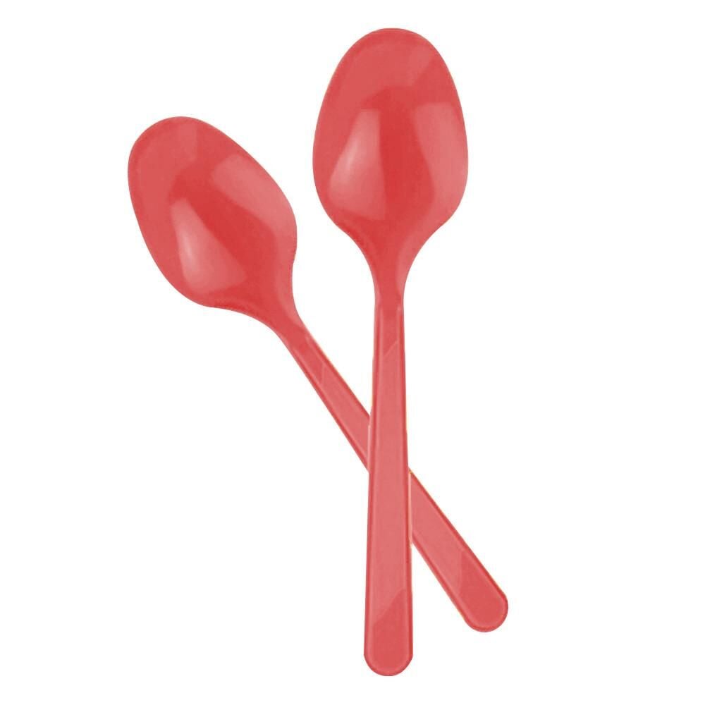 Plastik Kaşık Kırmızı Lüx 25 adet