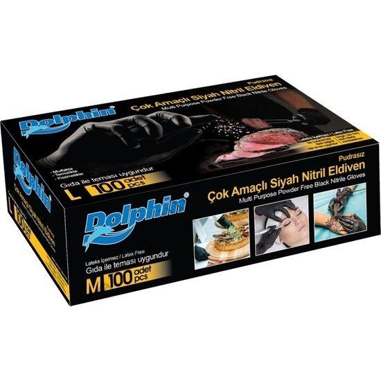 Siyah Eldiven Nitril S BEDEN L