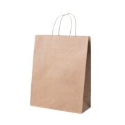 Burgu Saplı Kraft Kağıt Çanta 32x35x12 cm