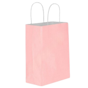 Burgu Saplı Açık Pembe Kağıt Çanta 32x40x12cm