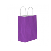 Burgu Saplı Mor Kağıt Çanta 18x24x8cm