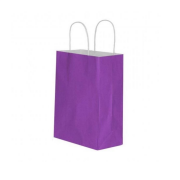 Burgu Saplı Mor Kağıt Çanta 18x24x8cm