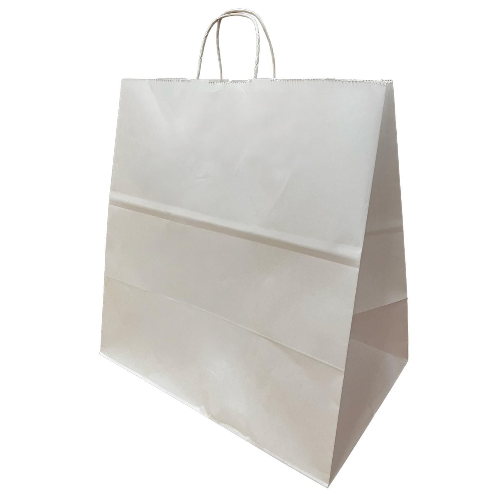 Kraft Burgu Saplı Beyaz Torba 35x37x22cm