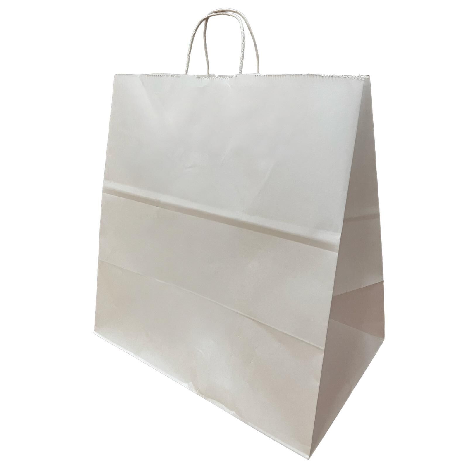 Kraft Burgu Saplı Beyaz Torba 35x37x22cm