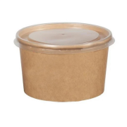 Kraft Karton Çorba Kasesi Kapaklı 16 oz 500 adet