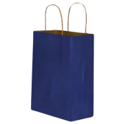 Burgu Saplı Lacivert Kağıt Çanta 32x40x12cm