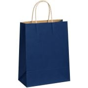 Burgu Saplı Lacivert Kağıt Çanta 32x40x12cm