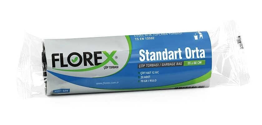 Florex Standart Orta Boy Siyah Çöp Torbası 55x60cm