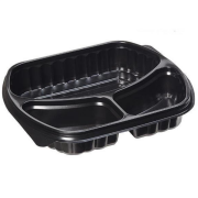 Plastik 3 Bölmeli Yemek Kabı(Sıcağa Dayanıklı)