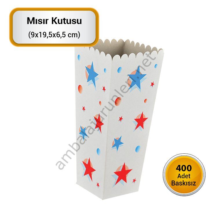 Patlamış Mısır Kutusu orta boy 400 adet