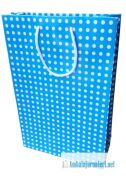 Karton Çanta Mavi Puantiyeli 17*26cm
