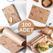 100 Adet Kendinden Desenli Yağlı Kağıt