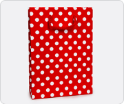 Karton Çanta Kırmızı Puantiyeli 17*26cm