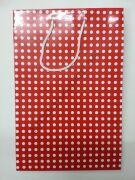 Karton Çanta Kırmızı Puantiyeli 17*26cm