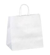 Beyaz Kraft Burgu Saplı Çanta 28x29x16cm