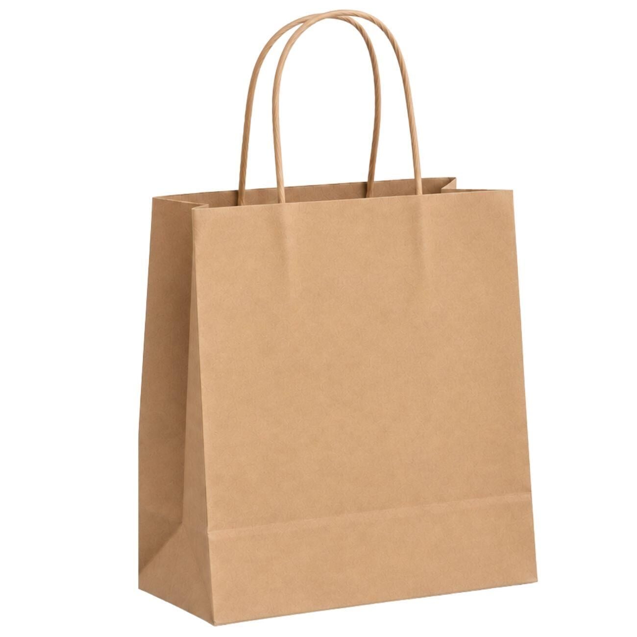 Burgu Saplı Kraft Kağıt Çanta 27x29x16cm