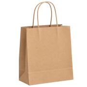 Burgu Saplı Kraft Kağıt Çanta 27x29x16cm