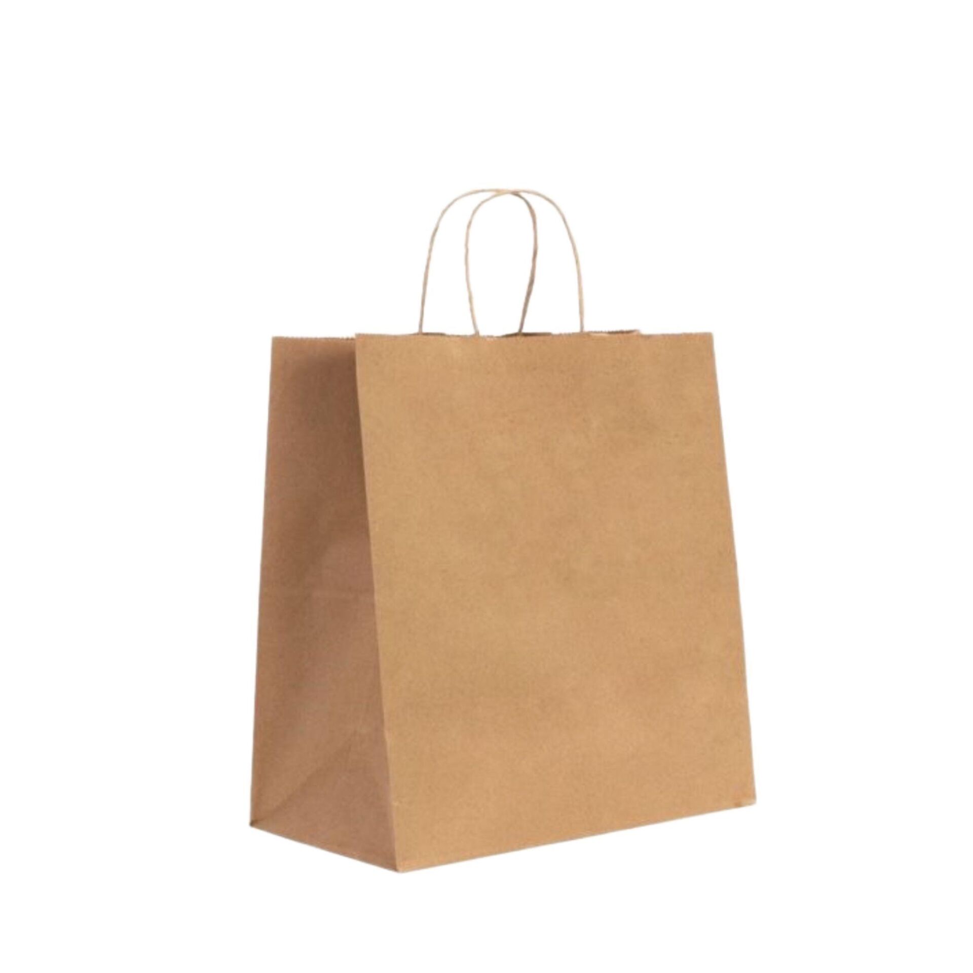 Burgu Saplı Kraft Kağıt Çanta 27x29x16cm