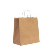 Burgu Saplı Kraft Kağıt Çanta 27x29x16cm