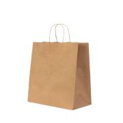 Burgu Saplı Kraft Kağıt Çanta 27x29x16cm