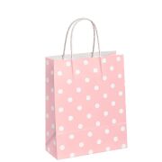 Pembe Puantiyeli Hediyelik Kağıt Torba 18x24x8cm