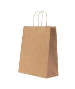 Burgu Saplı Kraft Kağıt Çanta 25x31x12cm