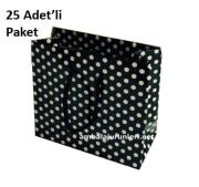 Karton Çanta Siyah Puantiyeli 11*11cm  25 adet