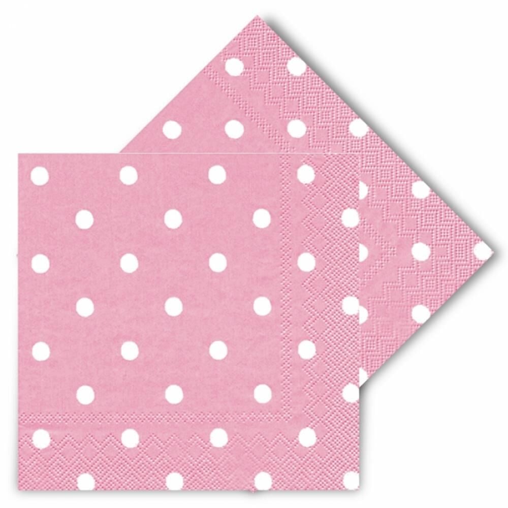 Pembe Puantiyeli Peçete 33x33cm