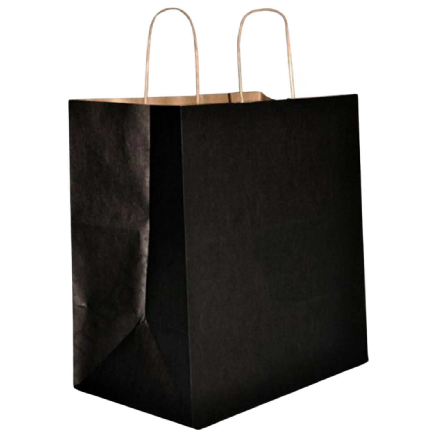 Siyah Mağaza Geniş Kağıt Çanta 45x50x14cm