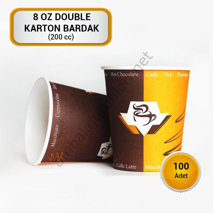 8 Oz Double Karton Bardak