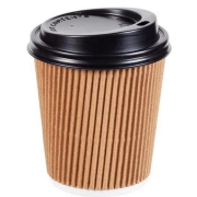 14-16 Oz Sıcak İçecek Kapağı Siyah 90mm