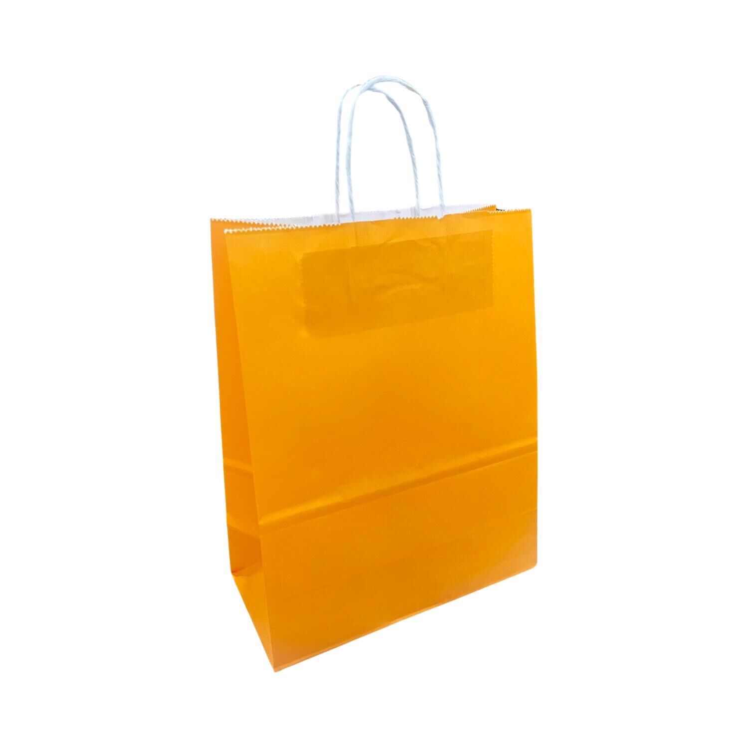 Burgu Saplı Kraft Çanta Açık Turuncu 25x31x12cm