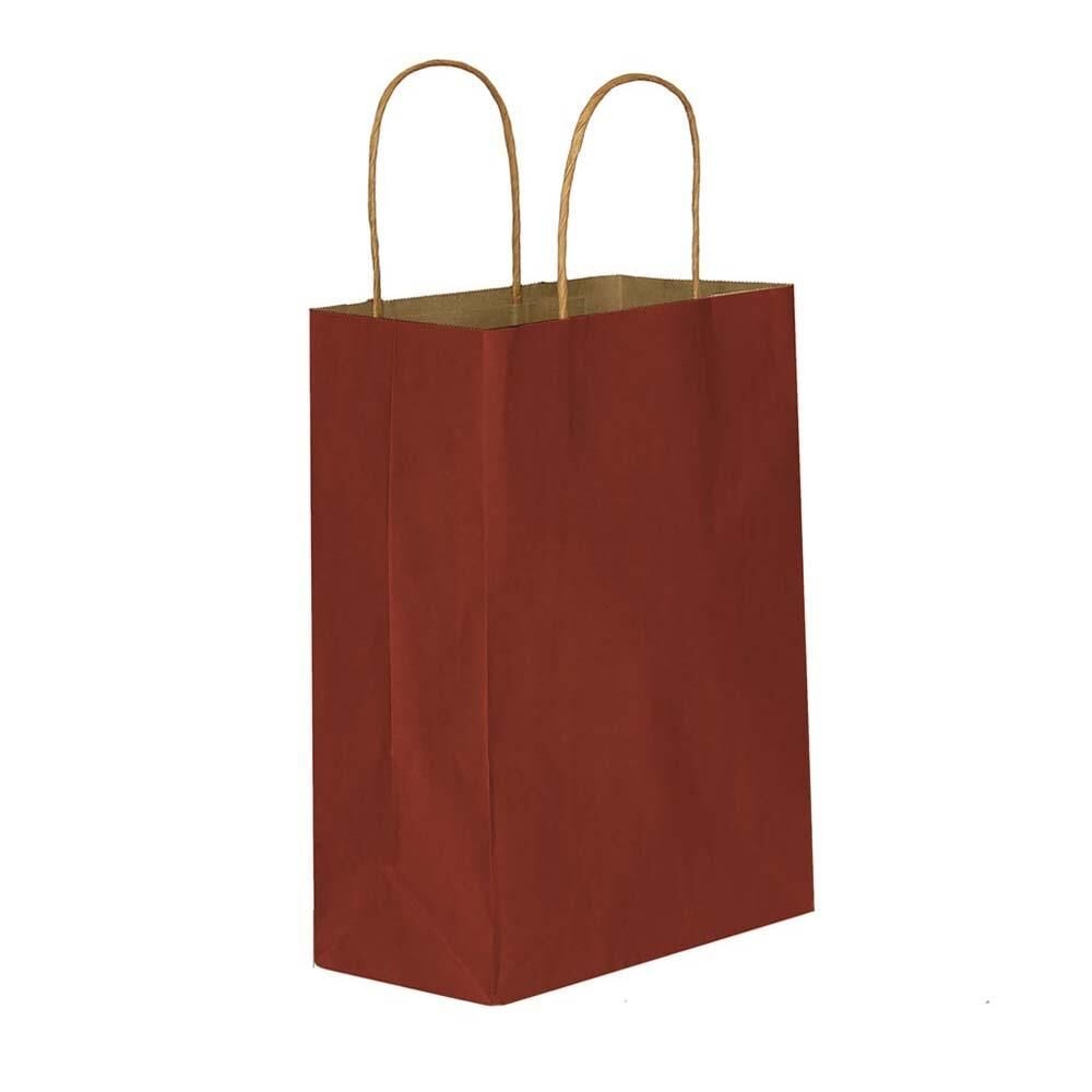 Kraft Burgu Saplı Çanta Esmer Bordo 25x31x12cm
