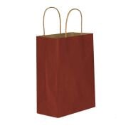 Kraft Burgu Saplı Çanta Esmer Bordo 25x31x12cm