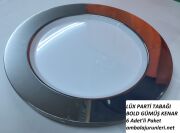 Porselen Görünümlü Tabak 26cm 6'lı Paket  Gümüş