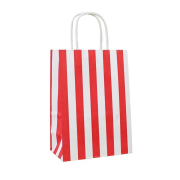 Kırmızı Çizgili Kağıt Çanta 25x31x12cm