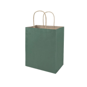 Kraft Burgu Saplı Çanta Esmer Nefti Yeşil 20x24x10cm